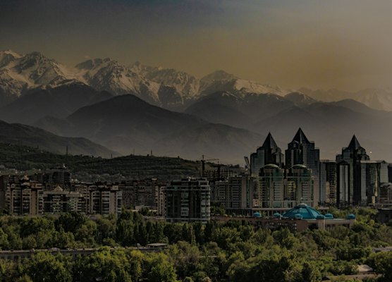 A city with mountains in the background — Almaty, Kazakhstan