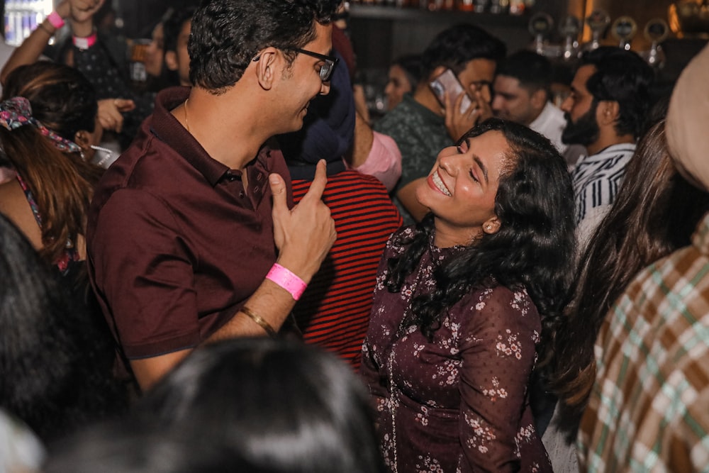 a man and woman dancing