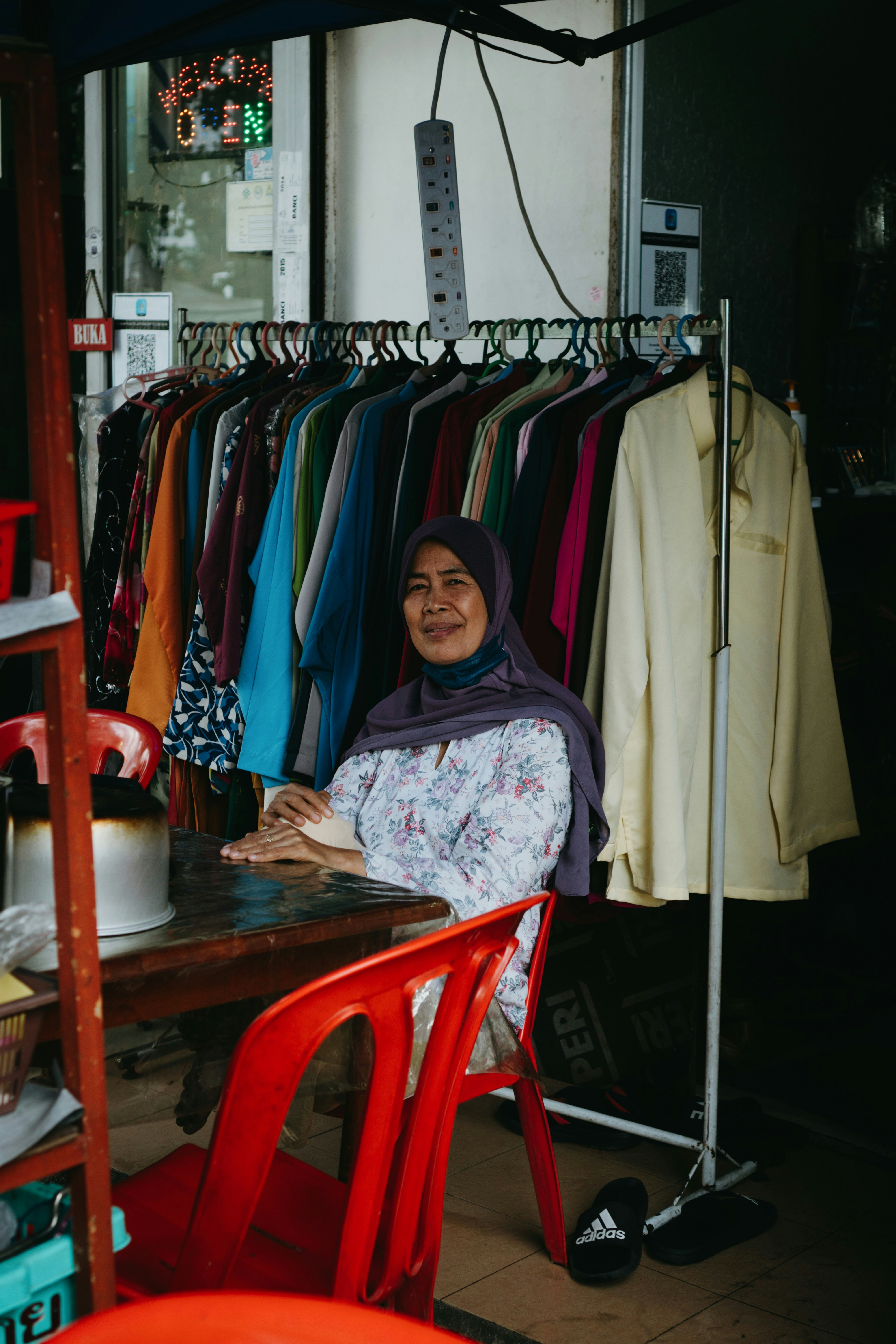 a person sitting at a table