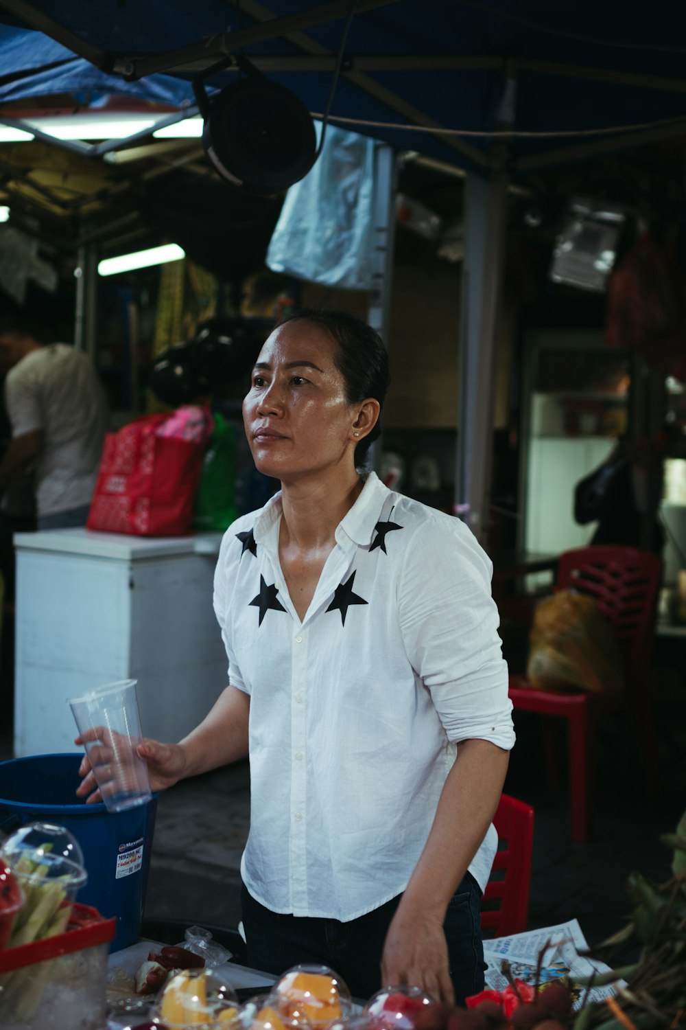 a person sitting at a table