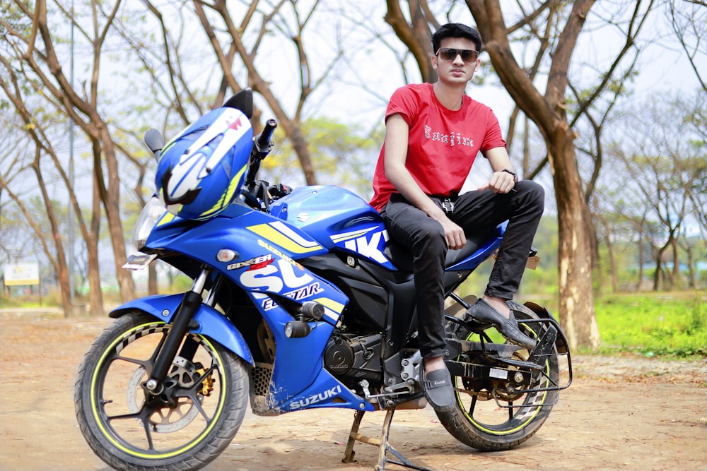 a person sitting on a motorcycle