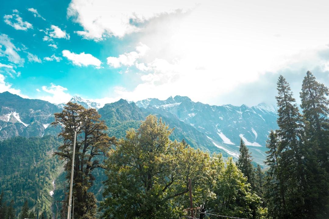 a view of a mountain range from a distance,