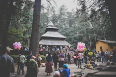 a group of people outside