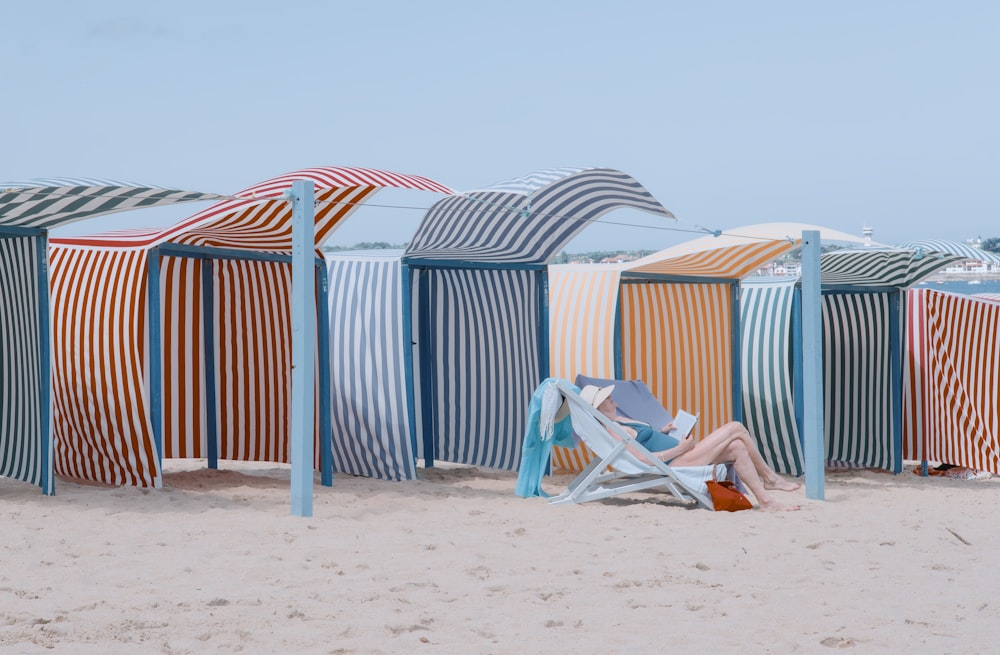 a row of beach huts