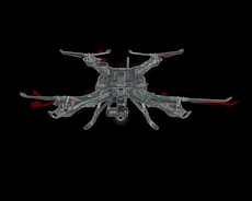 A visual representation of drag and lift forces on a drone.