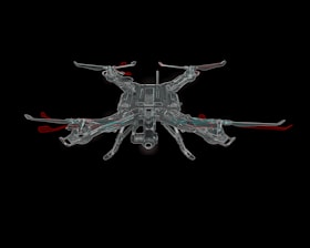 A visual representation of drag and lift forces on a drone.