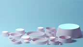 Colorful yet subtle arrangement of keychains and desk lamps against a soft pastel background.