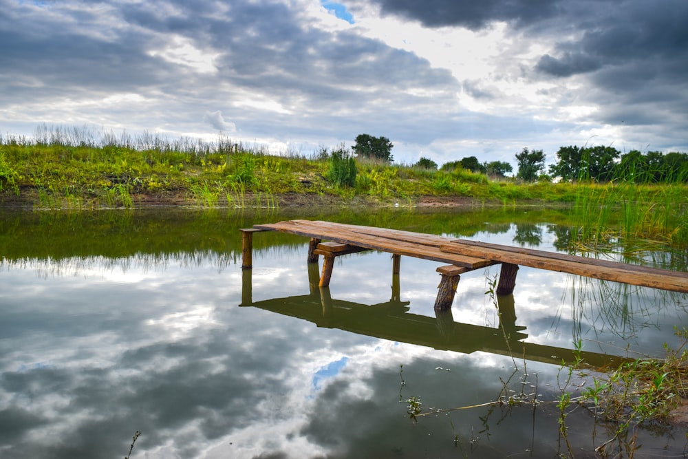 a wooden dock over a body of water