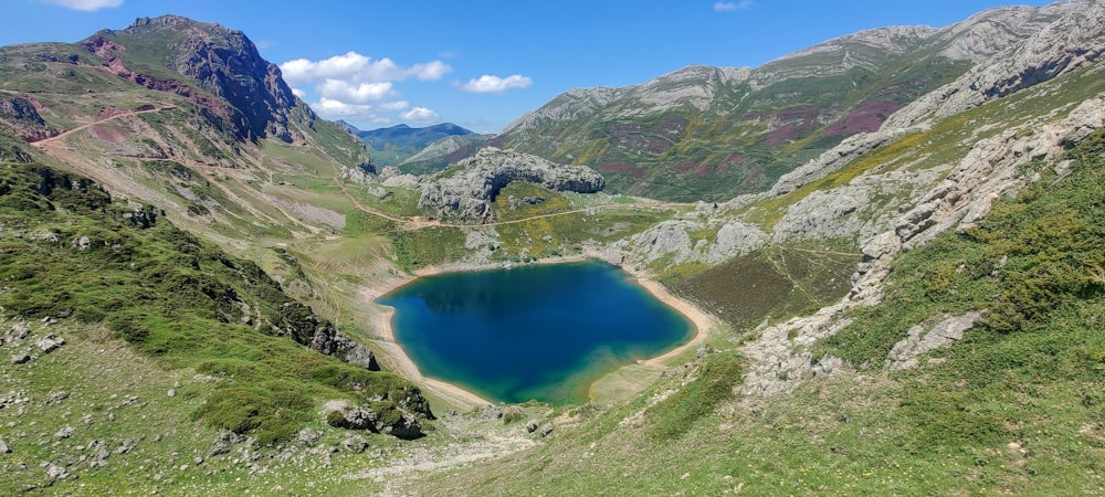 a lake in a valley