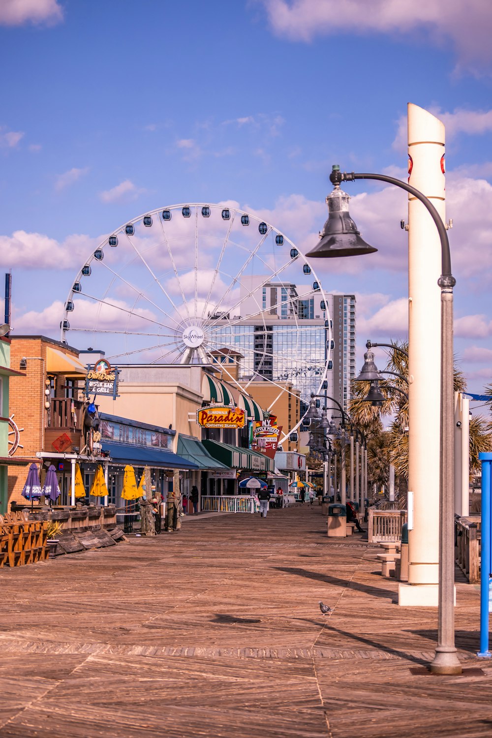 a ferris wheel in a city