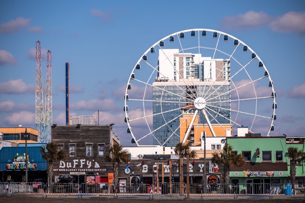 a ferris wheel in a city