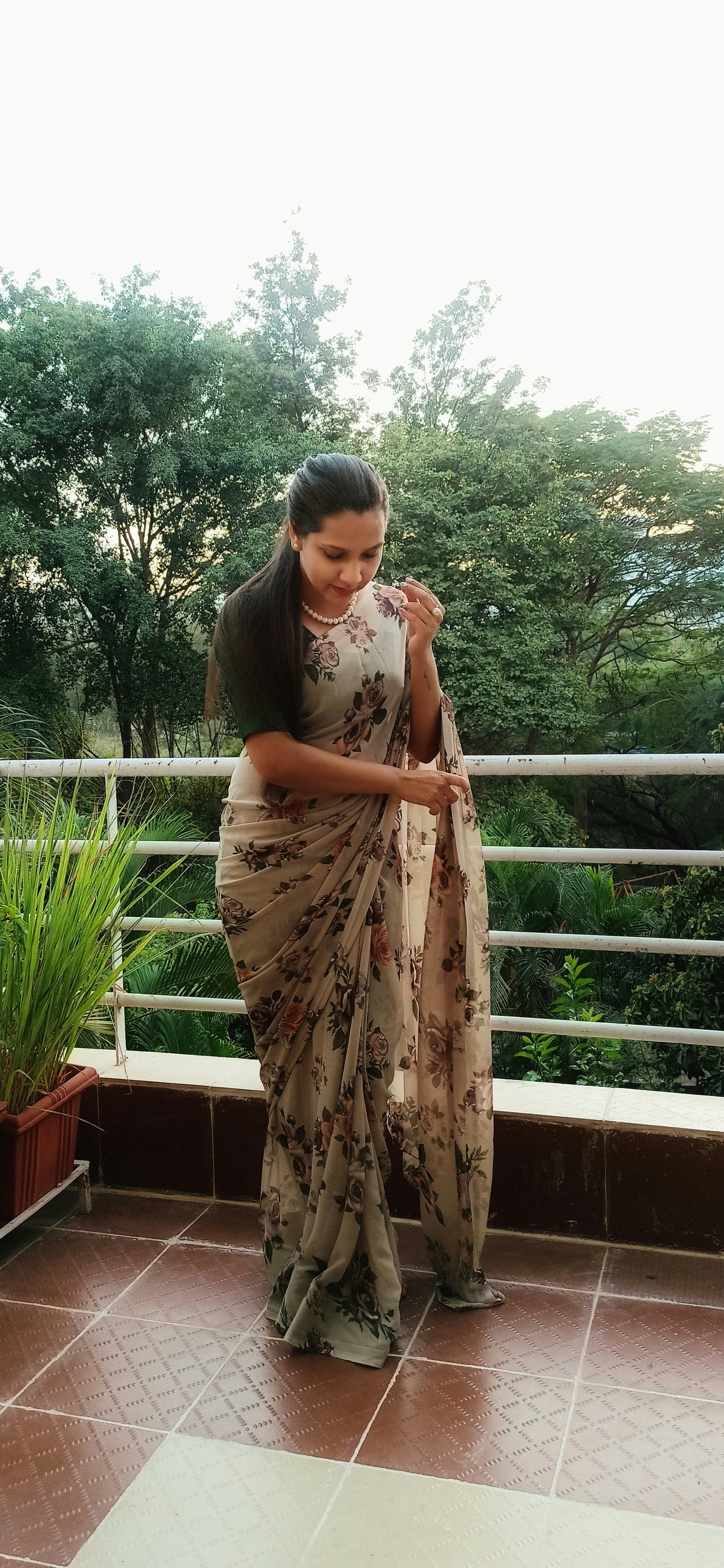 Elegant Floral Saree