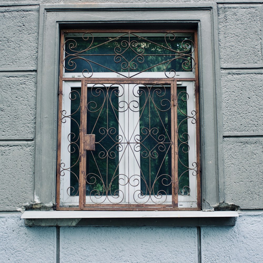 a window with a design on it
