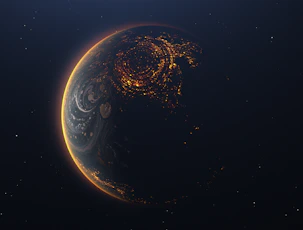 a planet in space