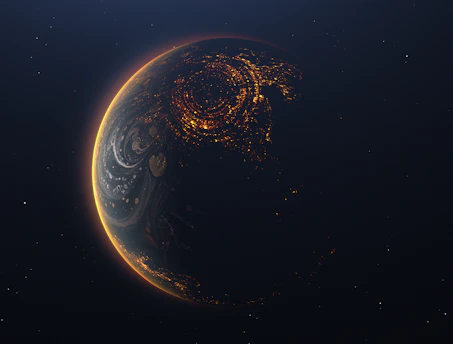 a planet in space