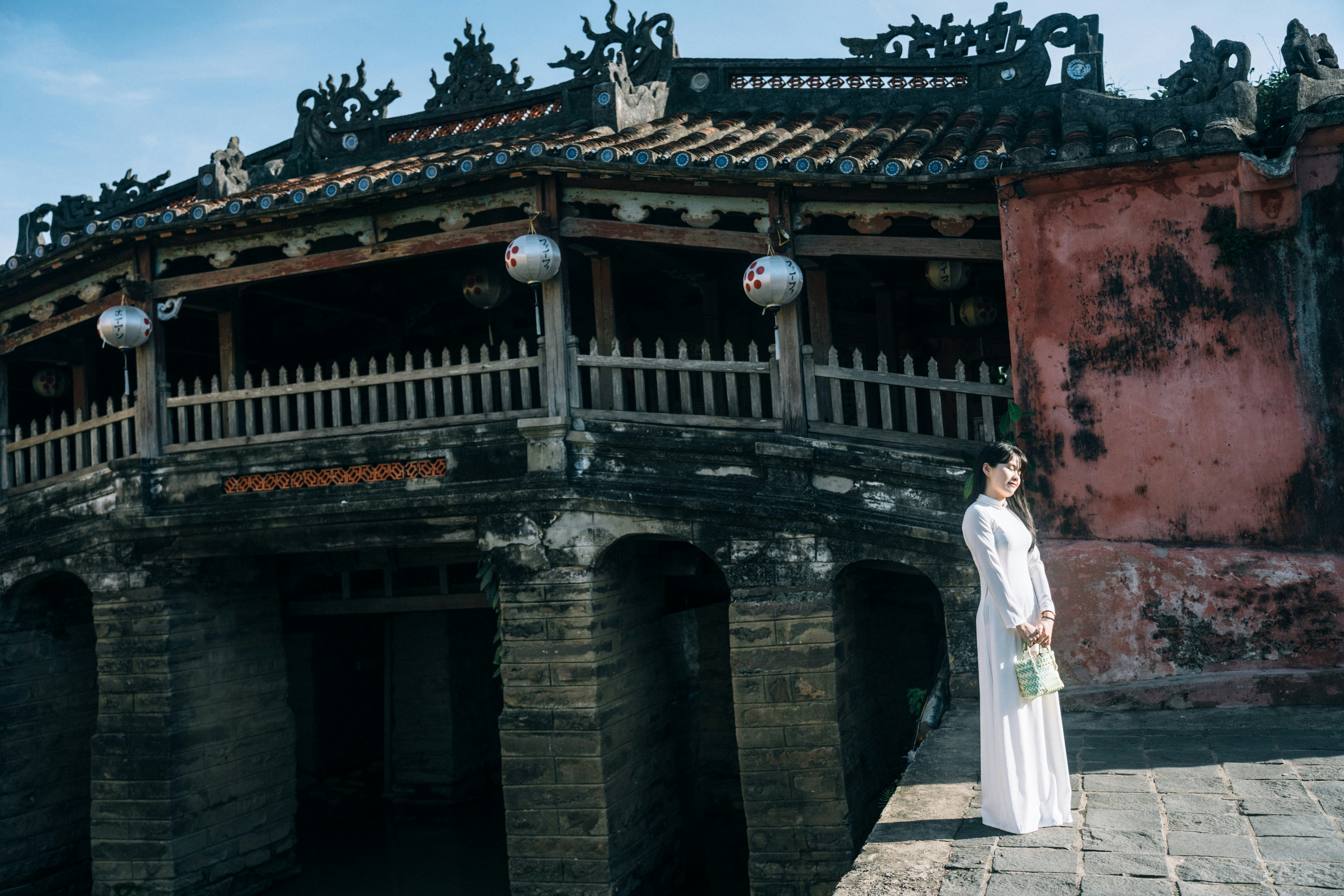 a person standing in front of a building