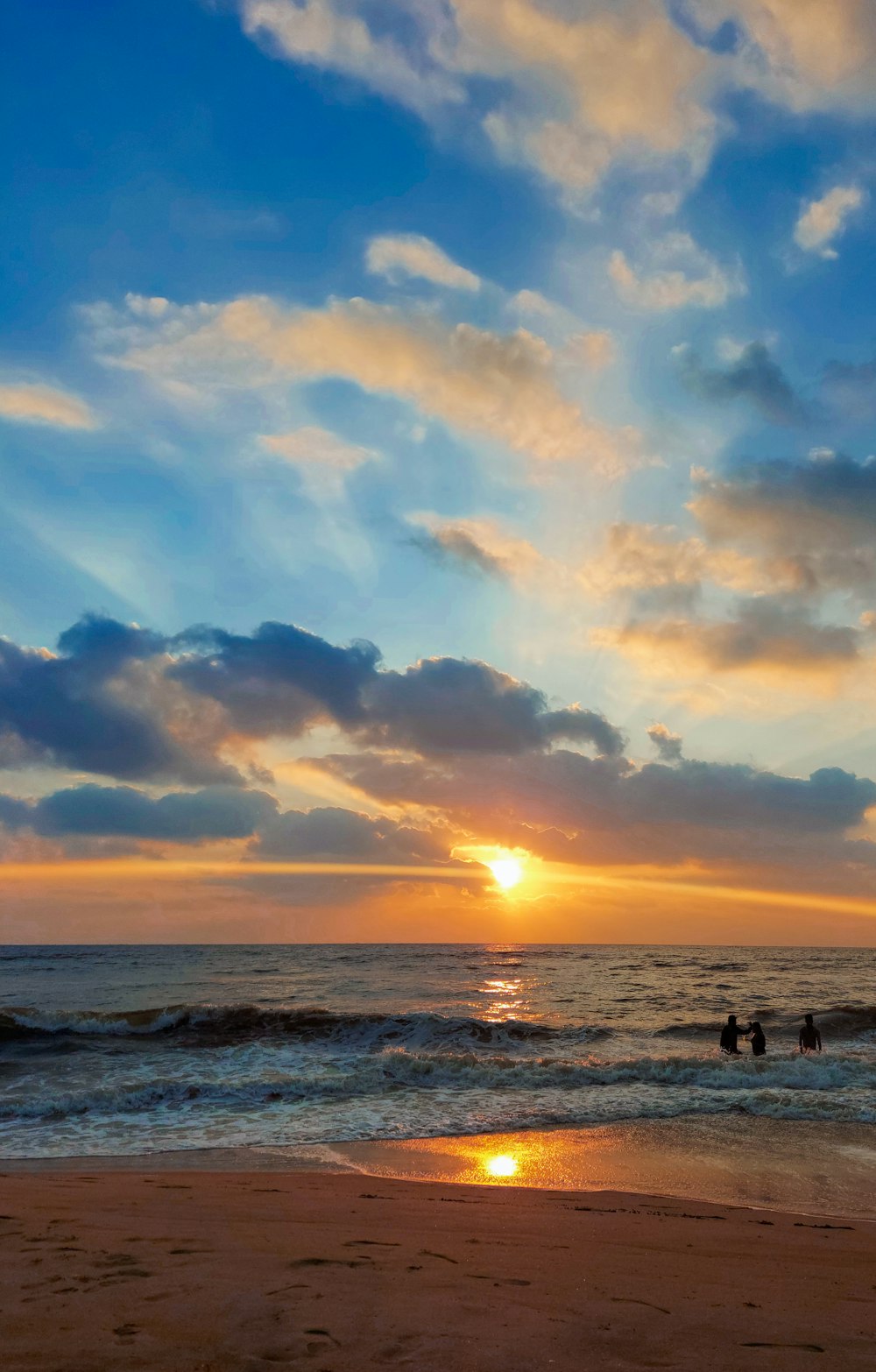 a sunset over the ocean