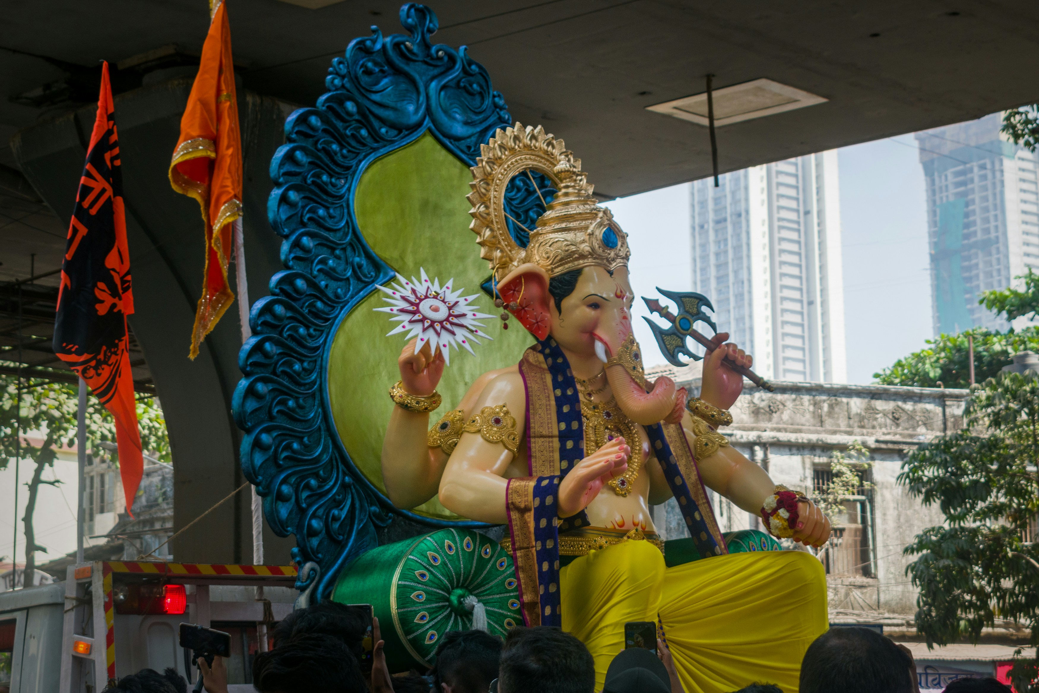 A beautiful idol of Lord Ganesha during Ganesh Jayanti 2020 in Mumbai