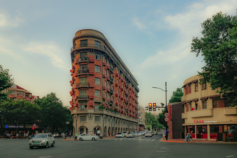 a large building with a red roof