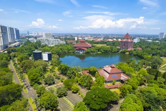 An aerial shot capturing multiple AJS Cebu properties clustered within Metro Cebu.