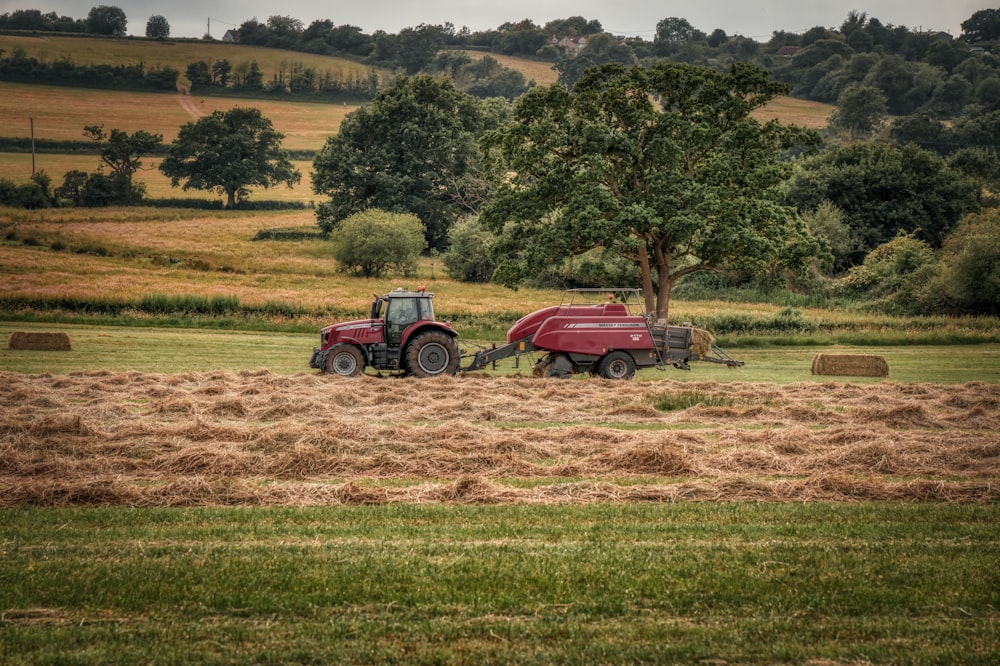 a tractor in a field