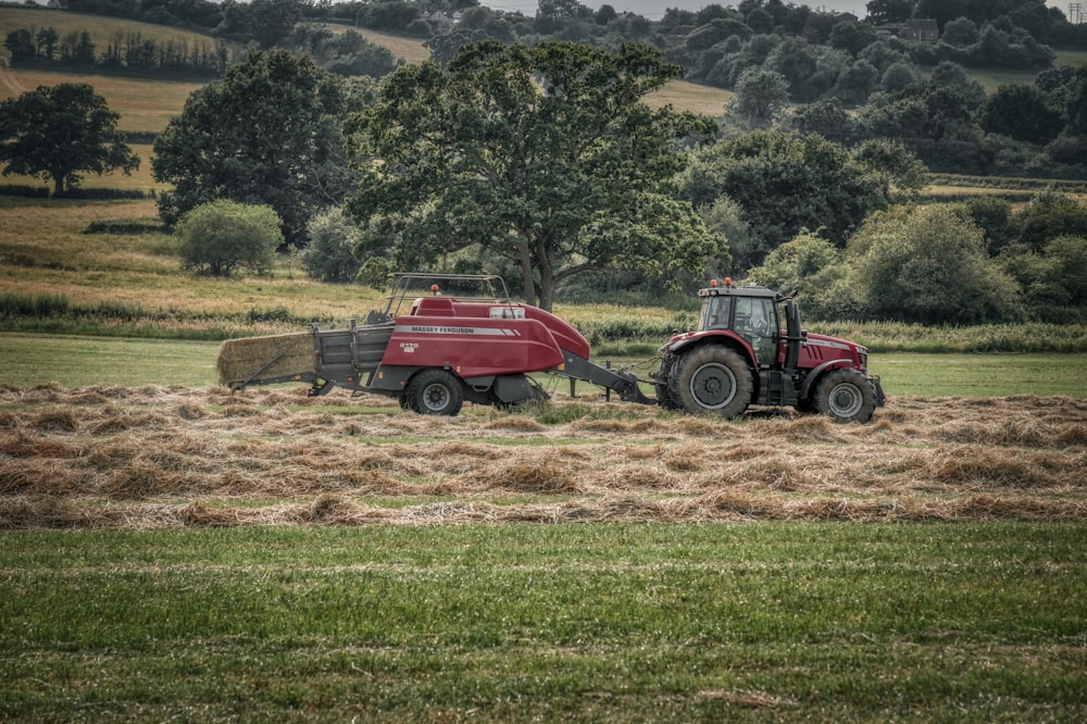 a tractor pulling a trailer