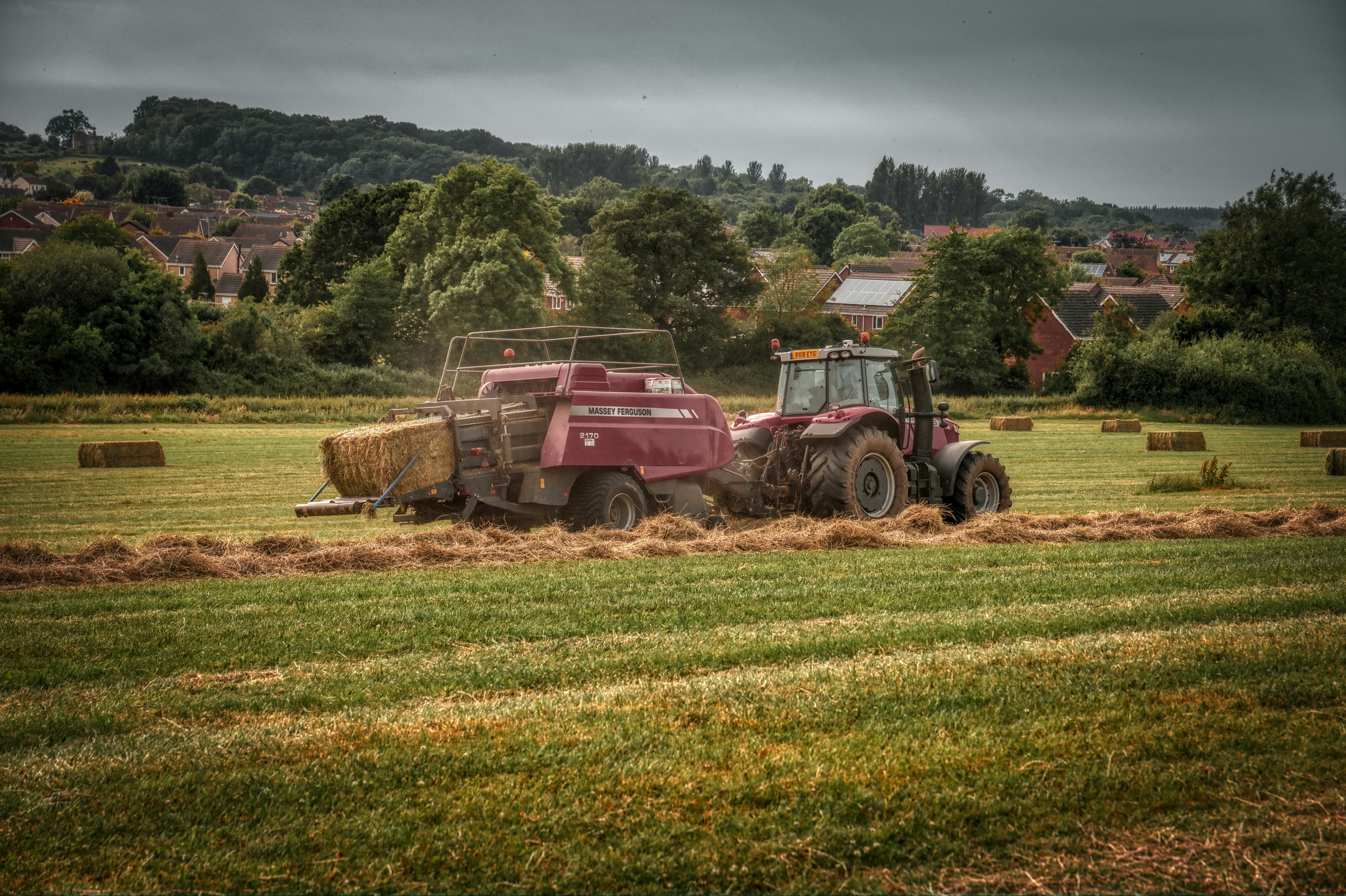 a tractor pulling a trailer