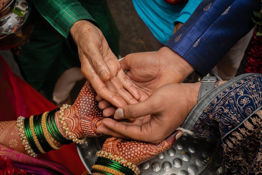 a close-up of hands on a table