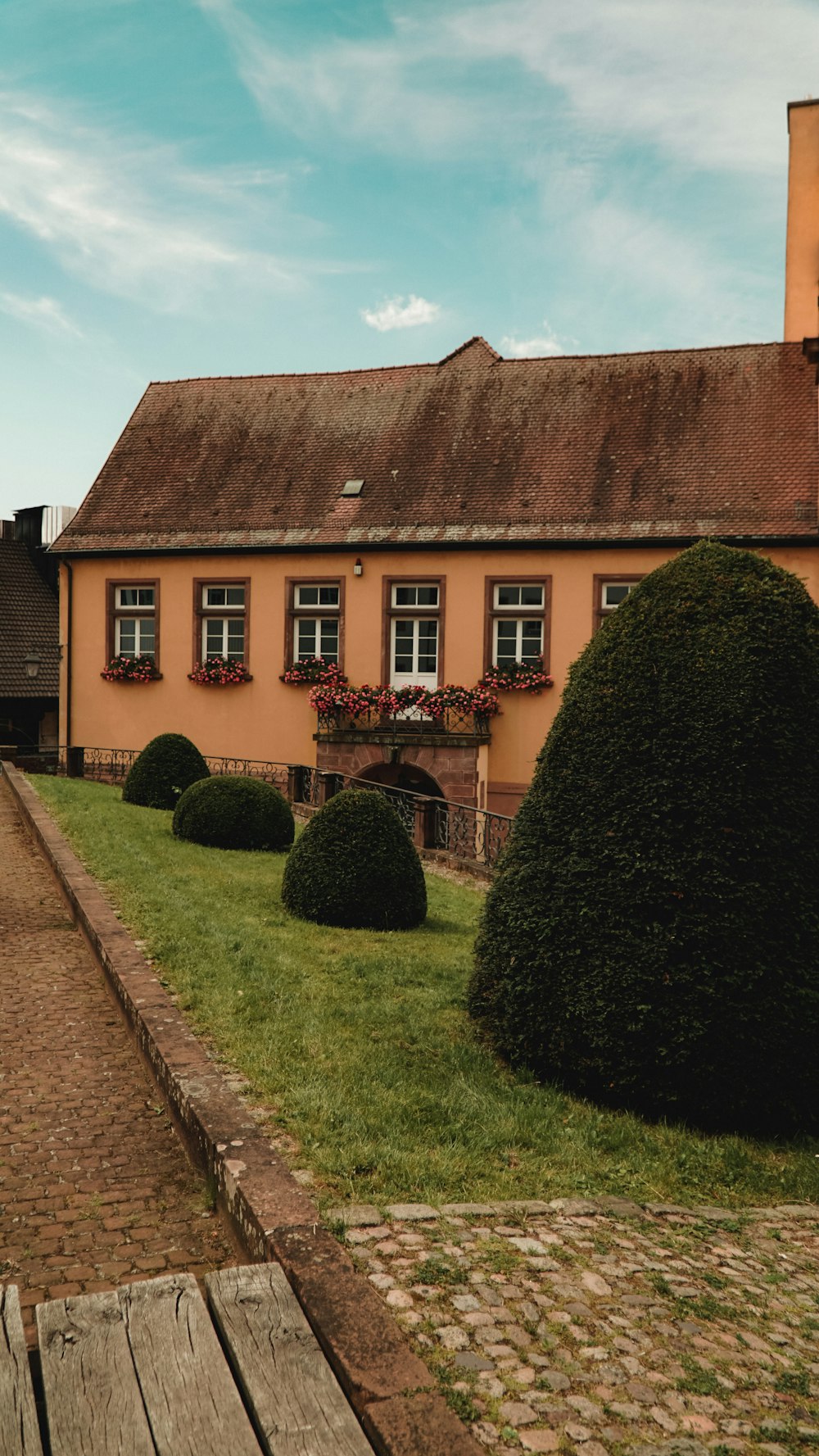 a house with a large front yard