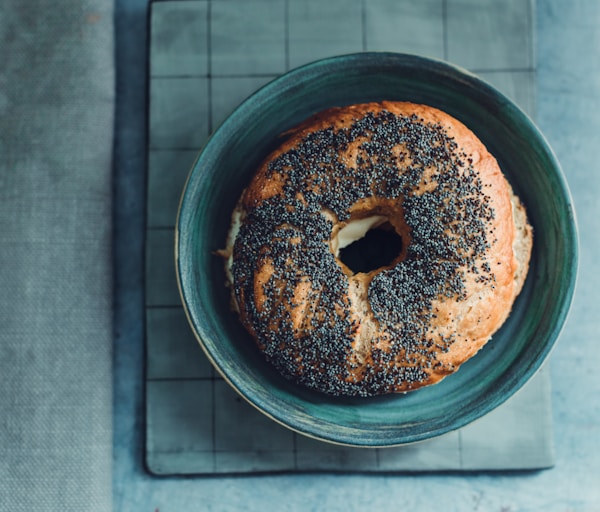 A donut in a pan