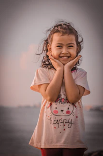 a little girl smiling