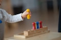 a person playing with a toy