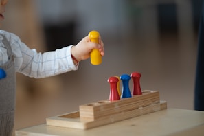 a person playing with a toy