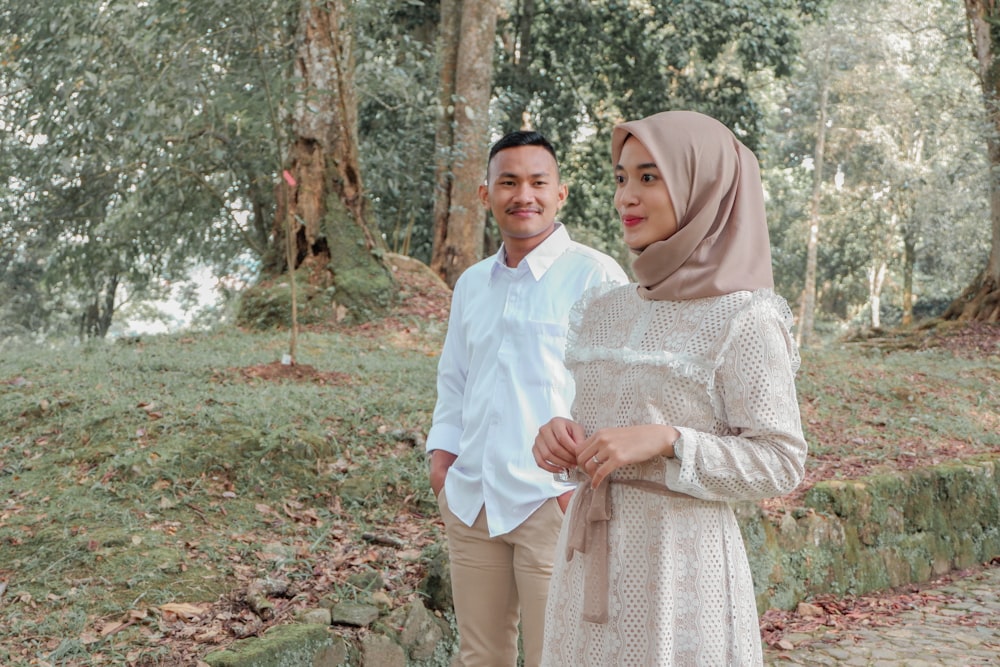 a man and woman posing for a picture