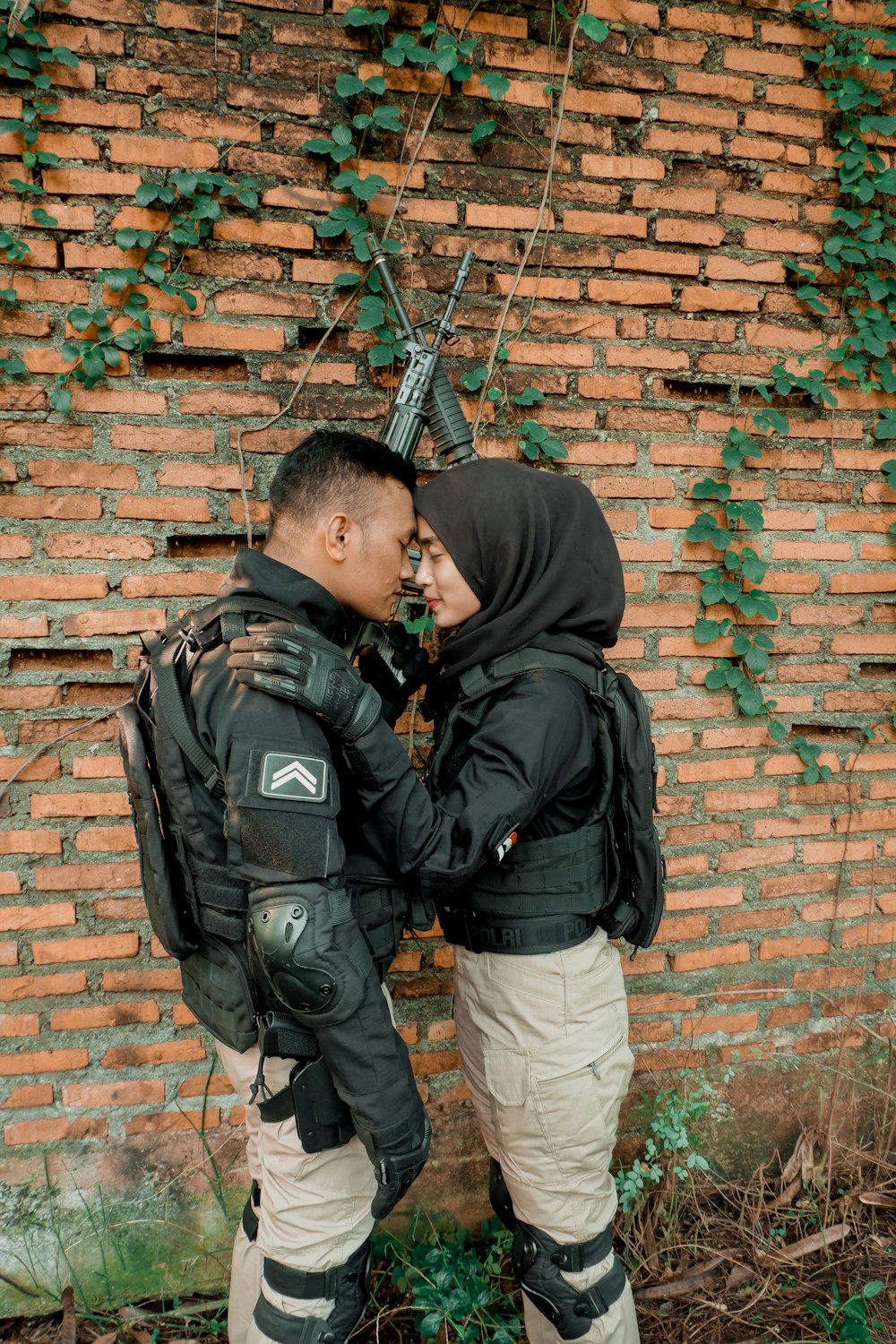 a man kissing another man on the cheek