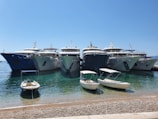 a group of boats in a harbor