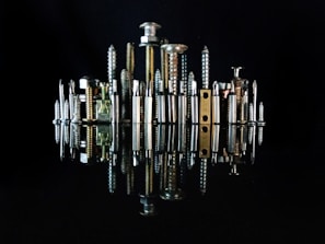 a group of metal objects