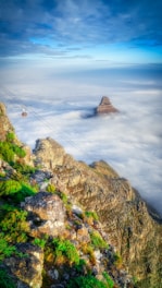 a cable car going over a cliff