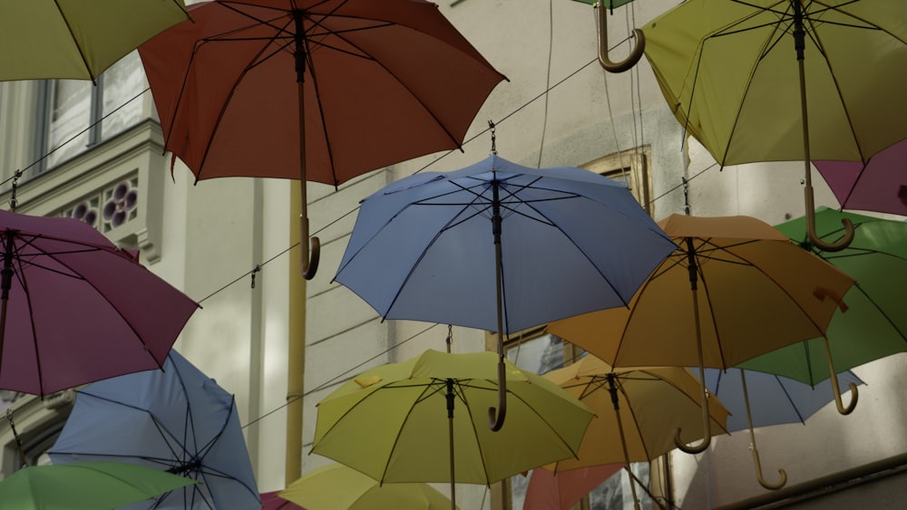 a group of colorful umbrellas