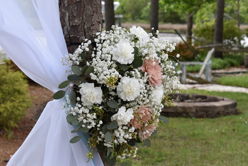 a white flower bouquet
