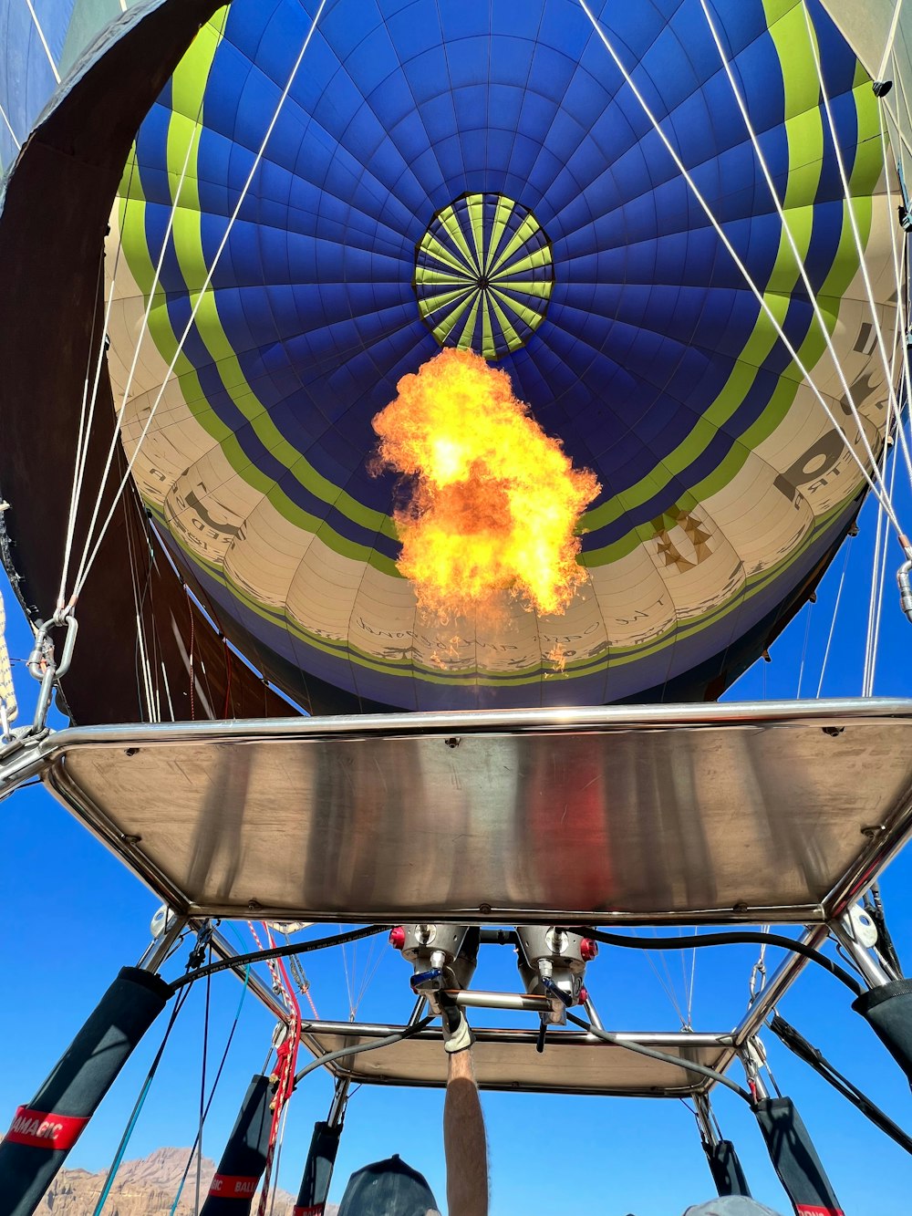 a hot air balloon in the air