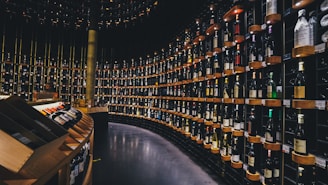 a long row of bottles