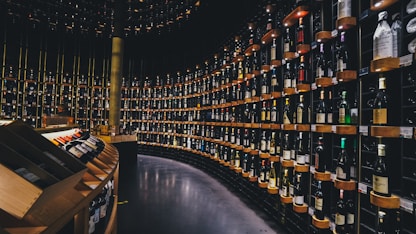 a long row of bottles
