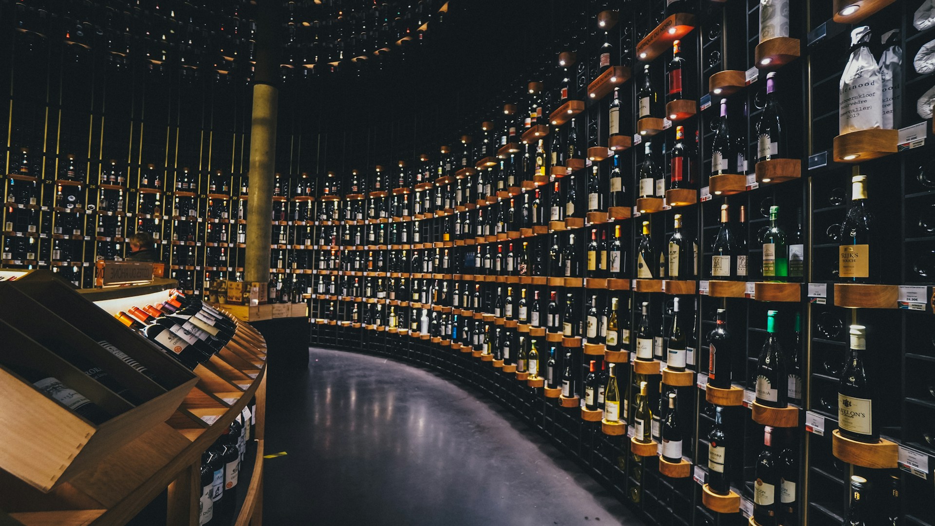a long row of bottles
