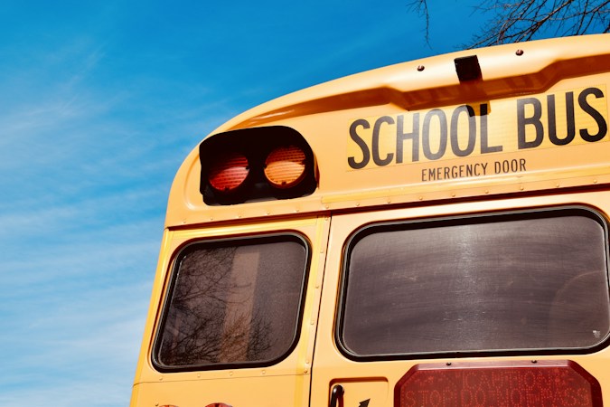 The back of a yellow school bus, the kind of vehicle at the center of the Henderson breakdown parents described to FOX5