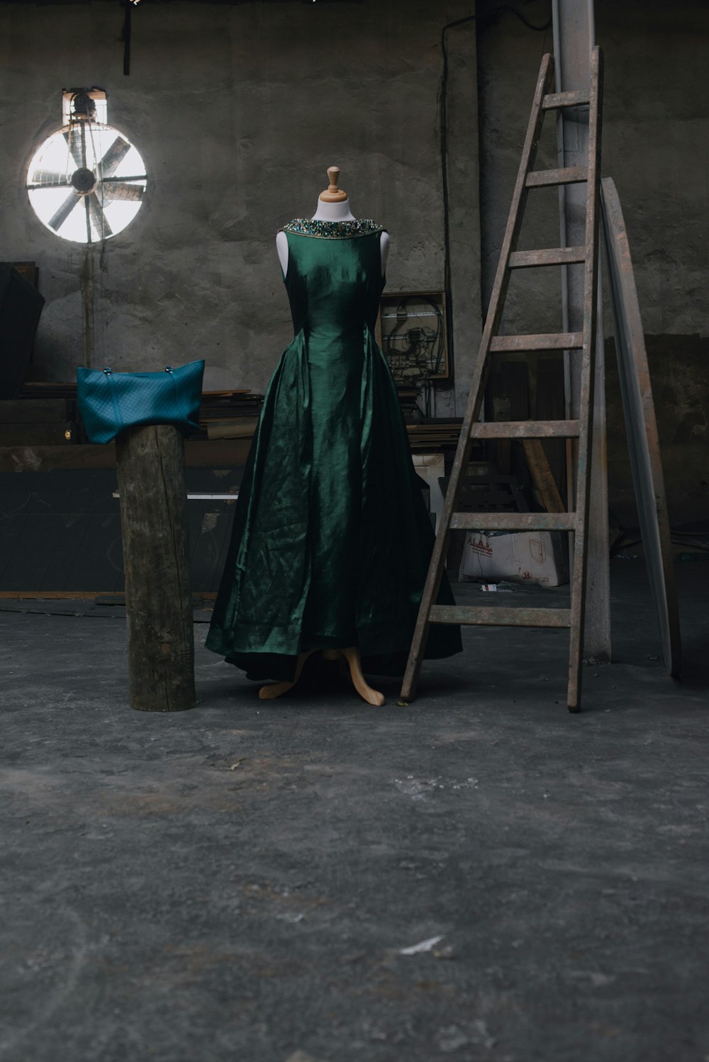 a person in a green dress