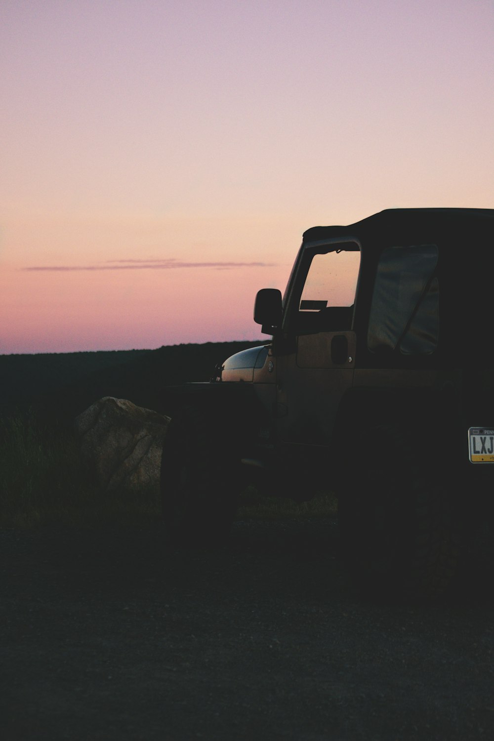 a truck parked in a field