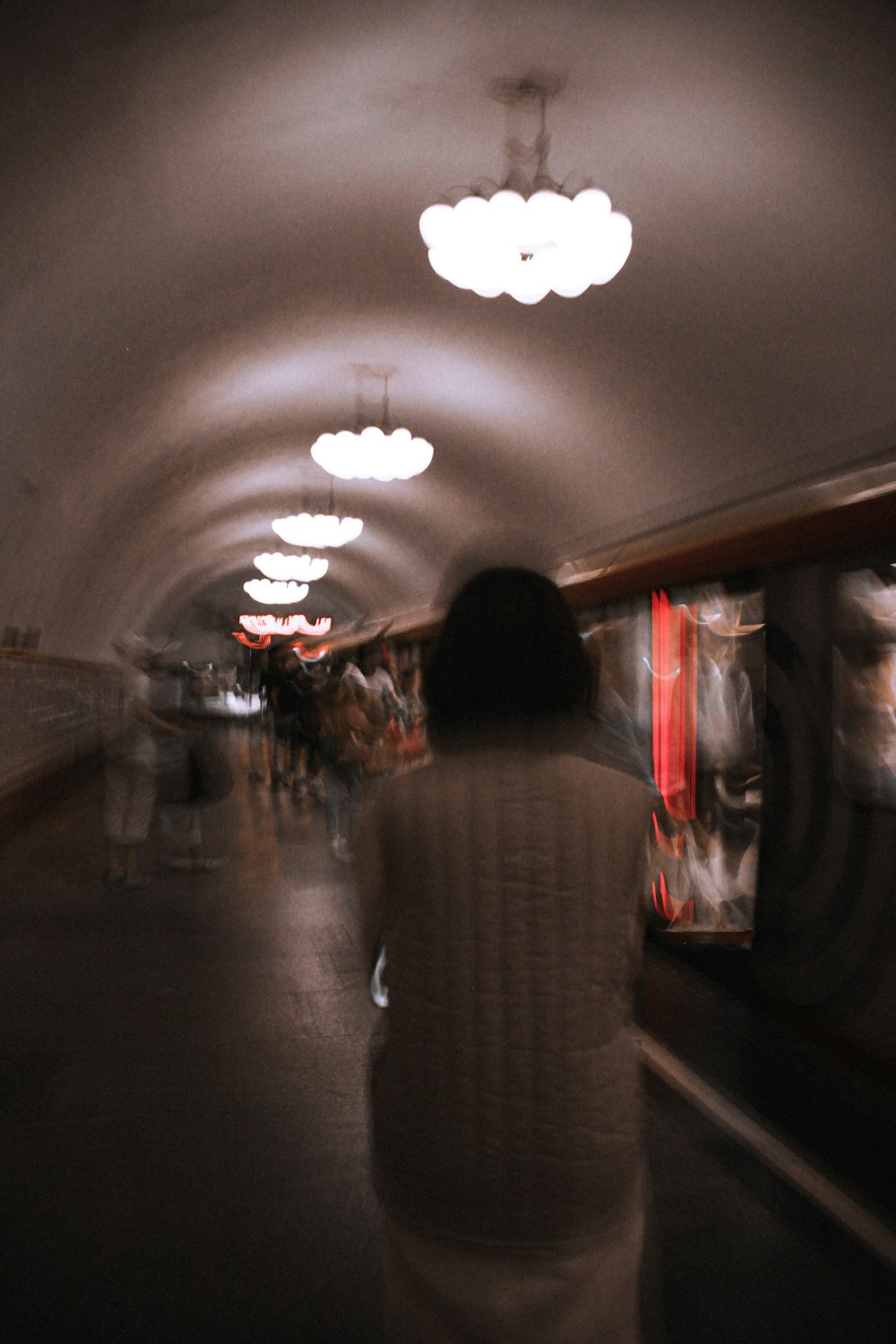 a person standing in a dark room