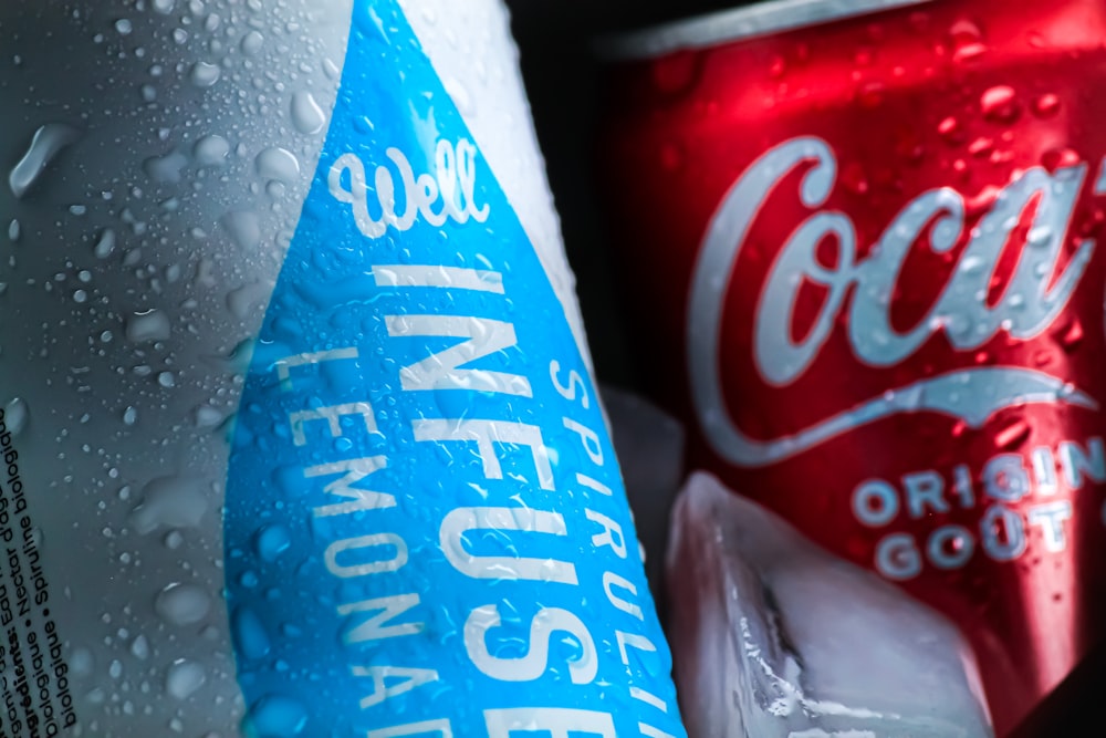 a close-up of a soda can