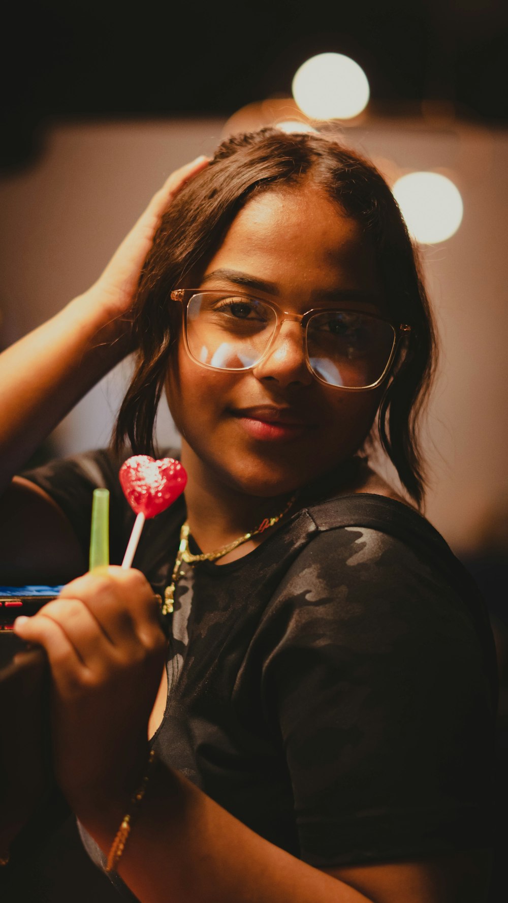 a woman holding a rose